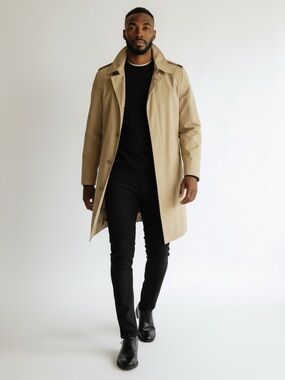 Vintage London Fog Maincoats Trench Coat Insulated Rain Topper Tan Beige 42Short
